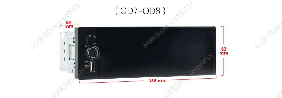 Autoradio 1Din sans fil CarPlay & Android Auto - Écran 6.86'' HD