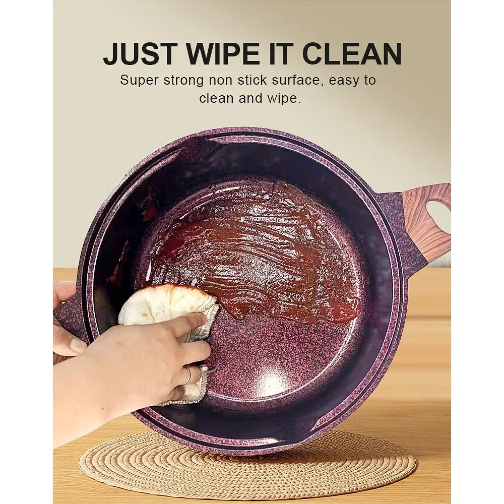 Ensemble de casseroles antiadhésives en céramique - 15 pièces avec couvercle