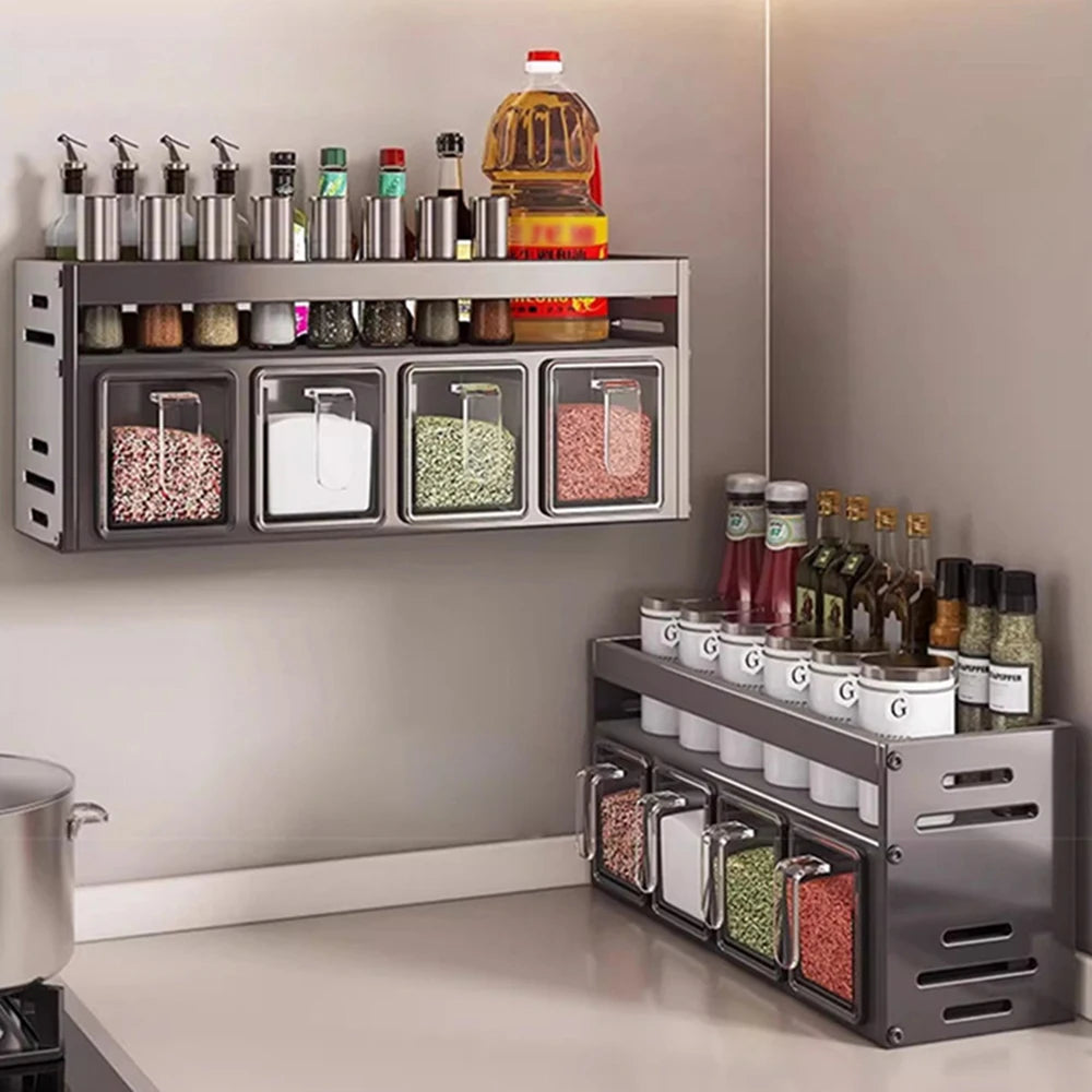 Etagère d'assaisonnement murale sans perçage, pratique et design