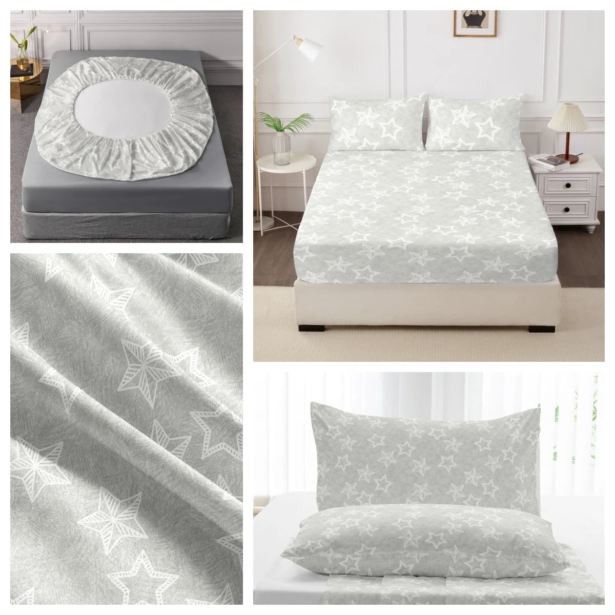 Ensemble de draps King Size 100% Polyester, 3 pièces avec élastique