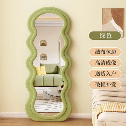 Miroir ondulé pleine longueur, design nordique luxe, livraison gratuite