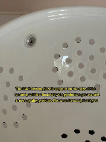 Panier à fruits vintage en émail rose - Élégance pour la cuisine