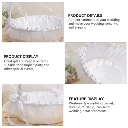 Paniers de fleurs en dentelle pour mariage, élégance romantique