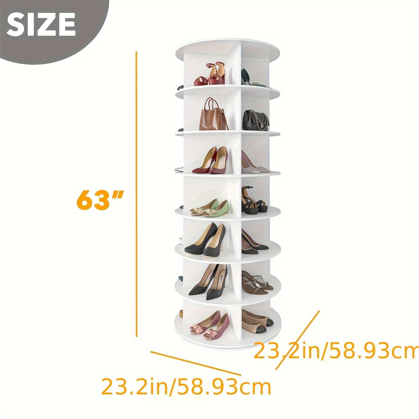 Étagère à chaussures rotative 7 niveaux - Rangement compact et pratique