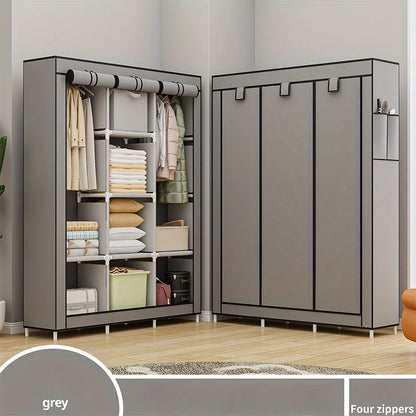 Armoire anti-poussière en tissu - Rangement multicouche pour chambre