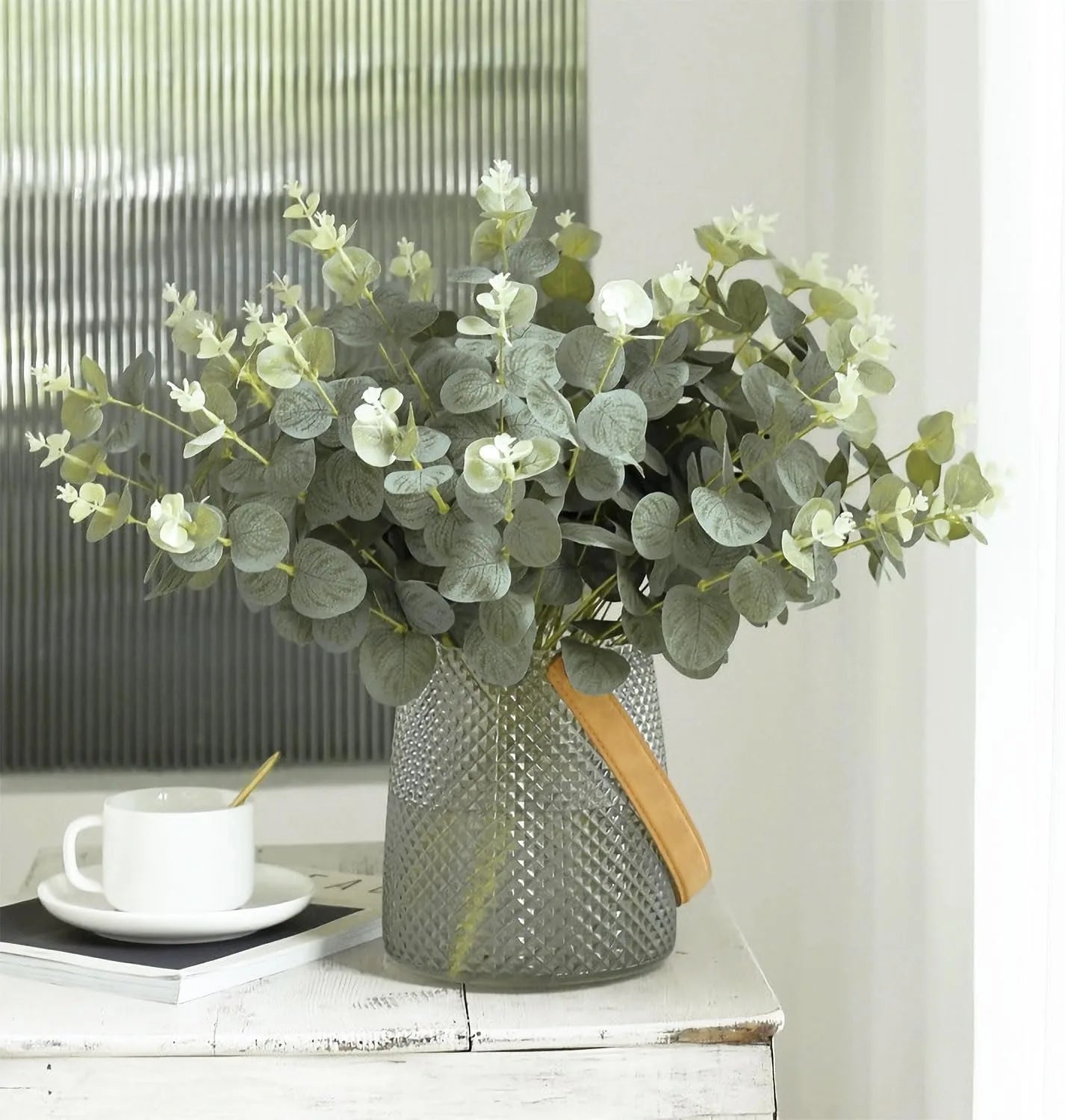 Tiges d'Eucalyptus Artificielles pour Décoration de Salon - 5/10/20 pièces