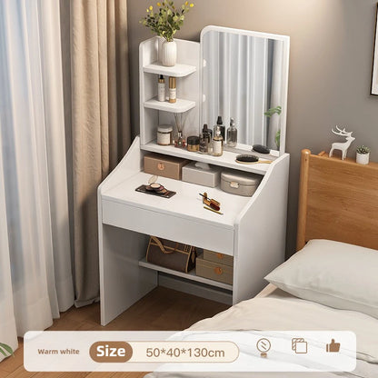 Commode avec Miroir : Table de Maquillage Rangement Petit Appartement