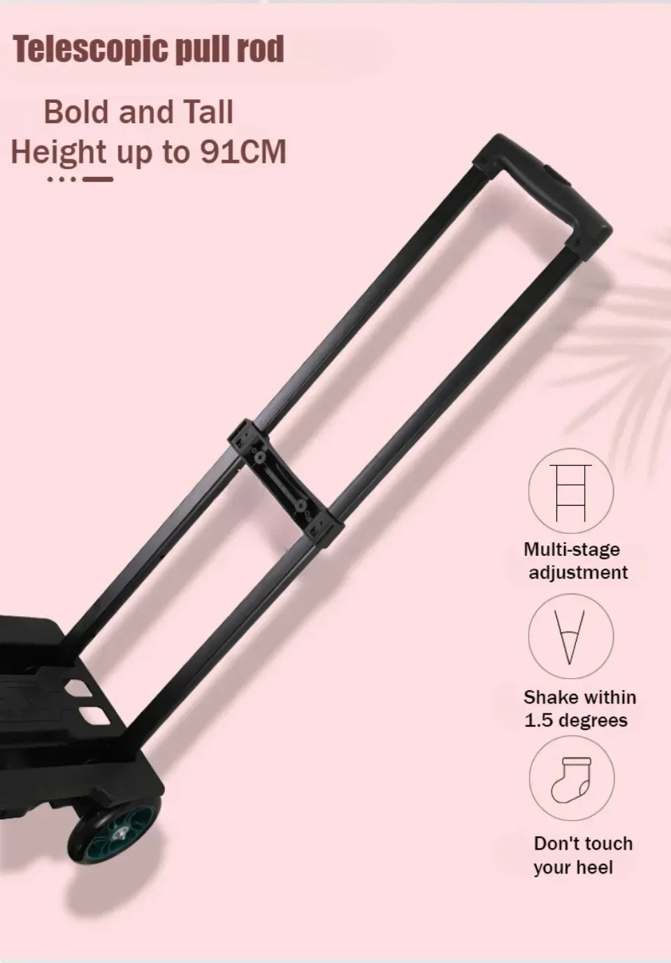 Chariot de courses pliant léger, étanche et grande capacité