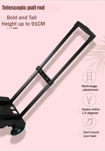 Chariot de courses pliant léger, étanche et grande capacité