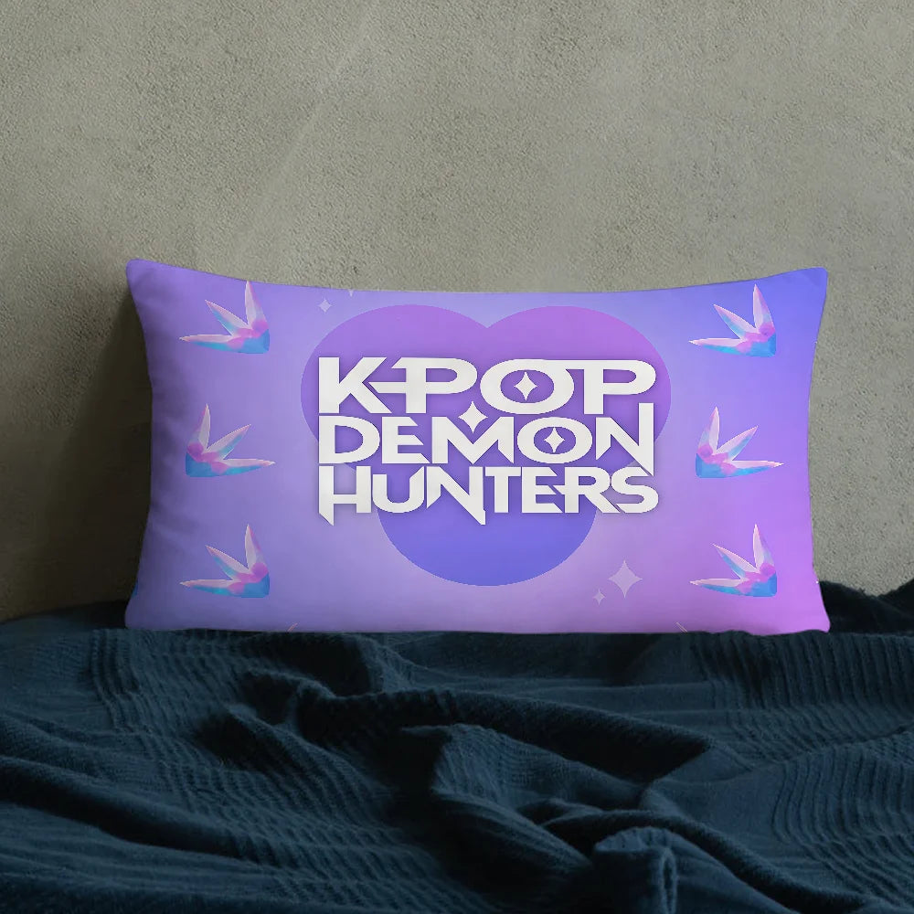 Housse de coussin KPop Demon - Taie d'oreiller décorative pour canapé