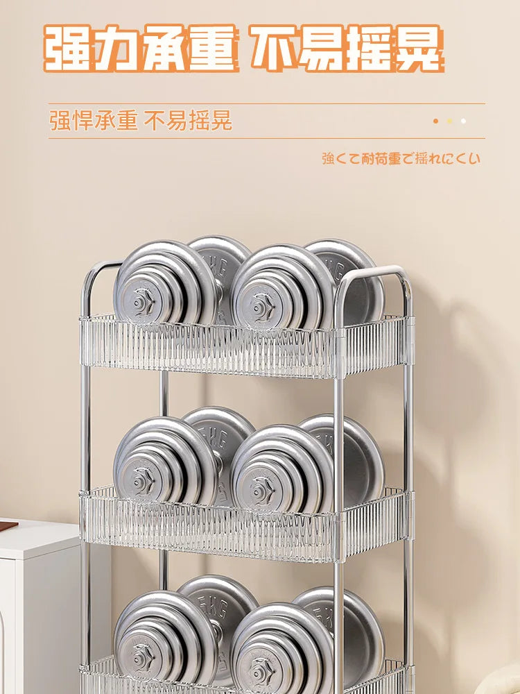 Chariot de Rangement Transparent 2/3/4 Niveaux - Étagère à Snacks Luxe