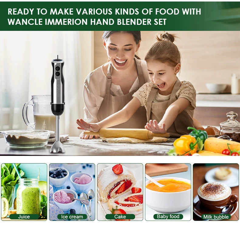 Mélangeur à main électrique 1000W 5 en 1 - Wancle puissant et polyvalent