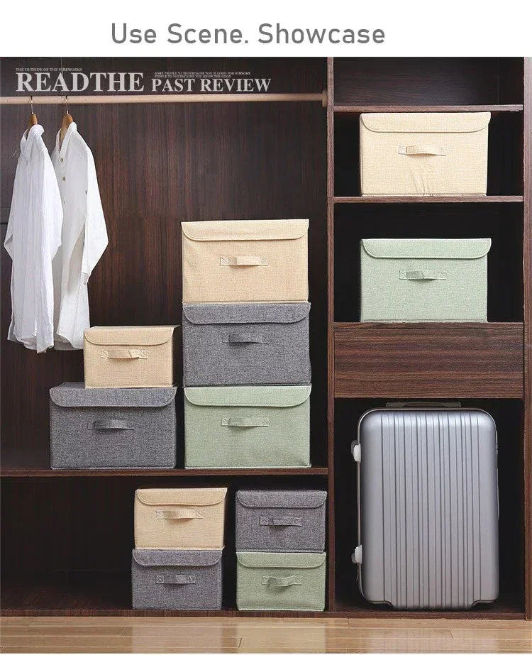 Organisateur de jouets pliant en coton et lin lavable - Panier pratique