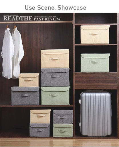 Organisateur de jouets pliant en coton et lin lavable - Panier pratique