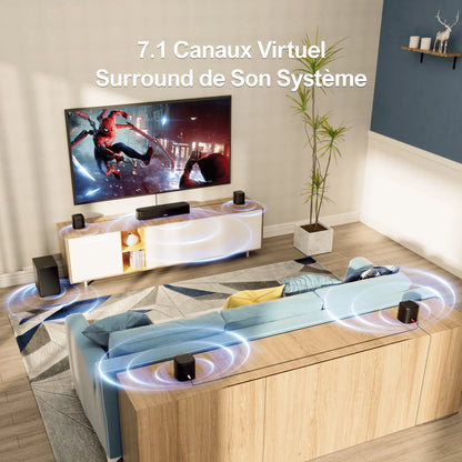 Corde TIMEA - Barre de Son 7.1, 330W, Contrôle Intelligent, Noir