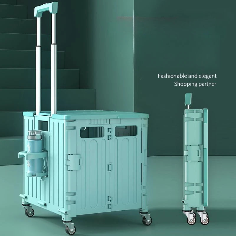 Chariot de courses pliable avec sacs – Idéal pour épicerie et pique-nique