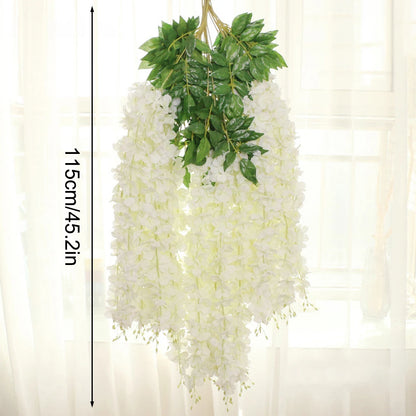 Guirlande de fleurs artificielles de glycine - 12 pièces pour déco mariage
