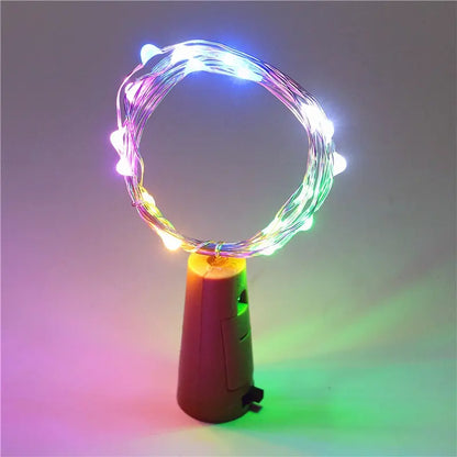 Guirlande LED cuivre pour bouteille de vin - Décoration de Noël 2m