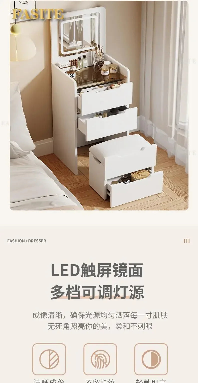 Commode moderne crème 48CM - Table de maquillage et rangement