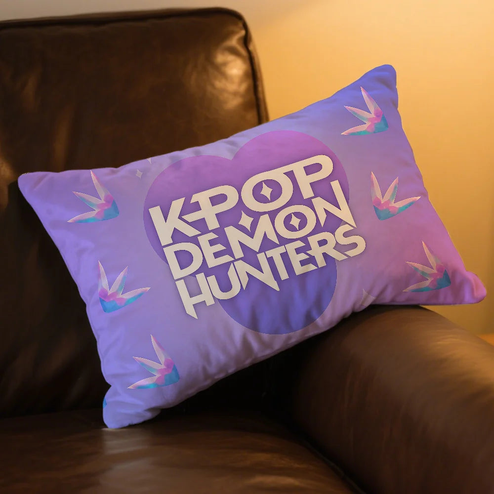 Housse de coussin KPop Demon - Taie d'oreiller décorative pour canapé