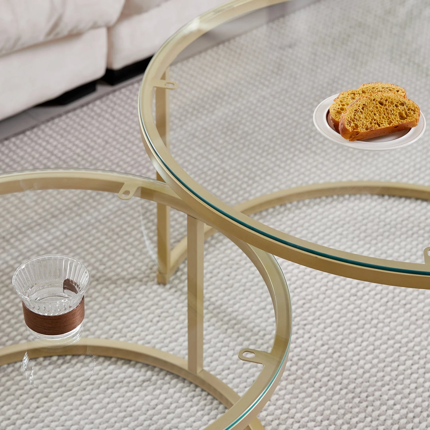 Table d'Appoint Ronde en Marbre Nordique - Luxe 60cm/80cm