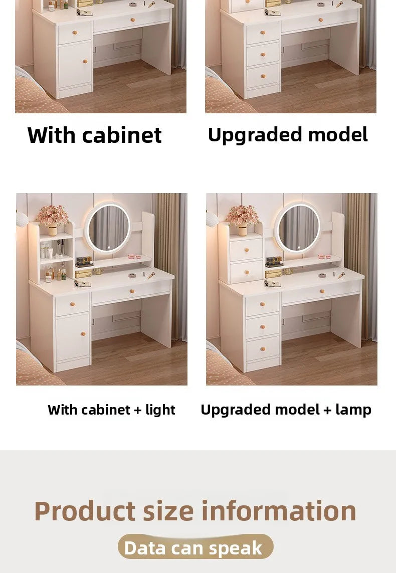 Commode avec Miroir : Table de Maquillage Rangement Petit Appartement