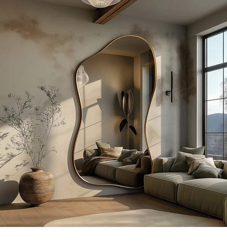 Miroir mural de luxe Xenomorph, grand miroir décoratif unique