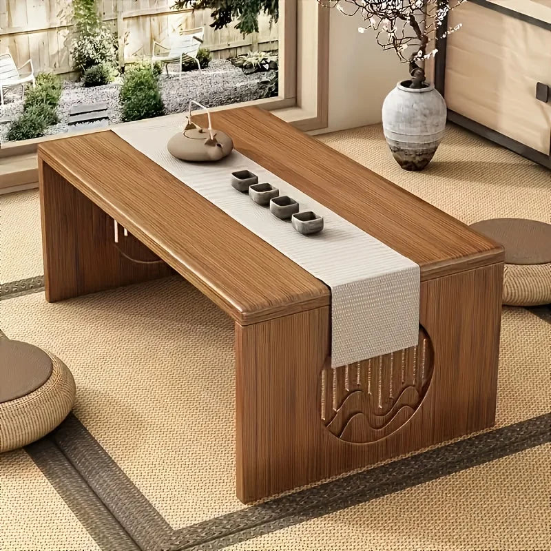 Table pliante en bambou – Style japonais, idéale pour chambre et bureau