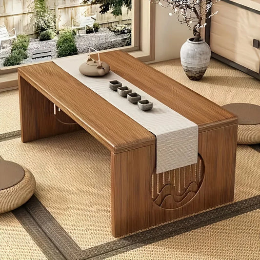 Table pliante en bambou – Style japonais, idéale pour chambre et bureau