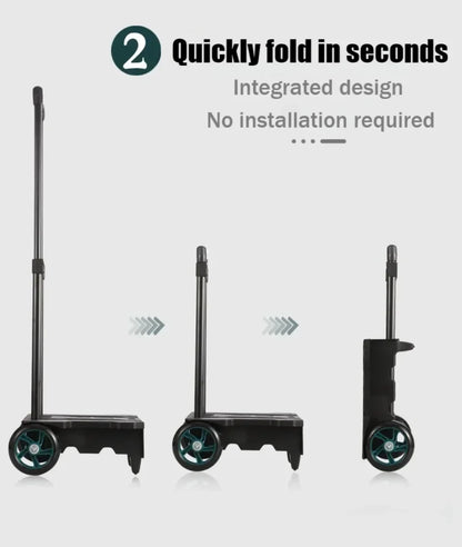 Chariot de courses pliant léger, étanche et grande capacité