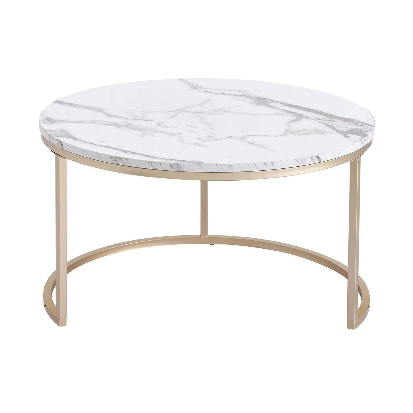 Table d'Appoint Ronde en Marbre Nordique - Luxe 60cm/80cm