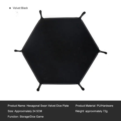 Plateau à dés hexagonal en cuir avec boîte de rangement pratique