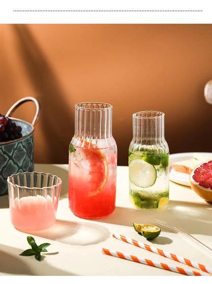 Carafe à eau en verre avec gobelet - Ensemble élégant de cuisine