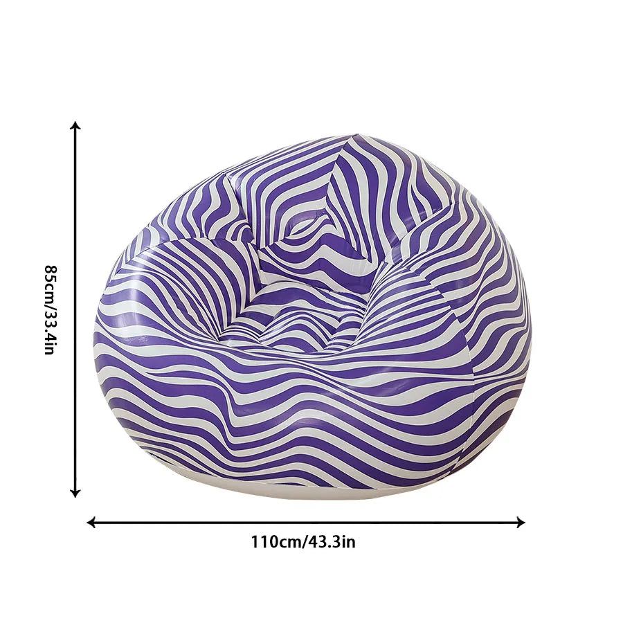 Canapé gonflable inclinable et pliable pour extérieur - Confort rayé