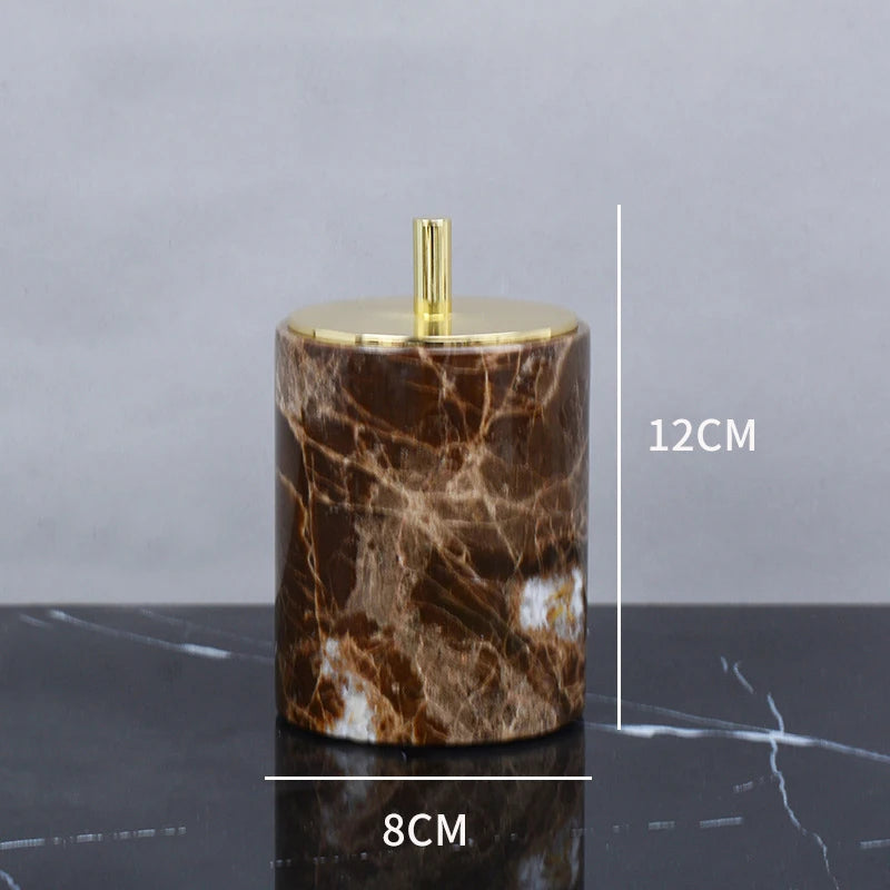 Porte-brosse à dents en marbre foncé - Luxe Regina Dish HOSet