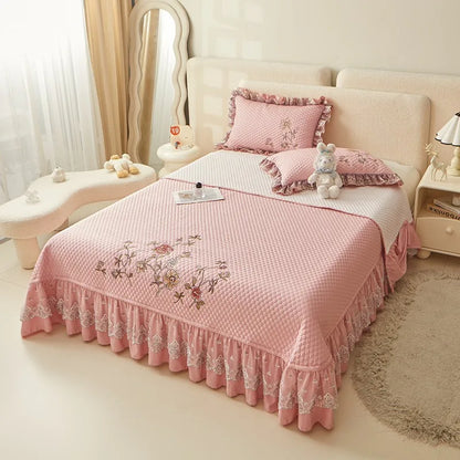 Ensemble de couvre-lit d'été brodé chic - léger et doux, 1 à 3 pièces