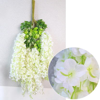 Guirlande de fleurs artificielles de glycine - 12 pièces pour déco mariage