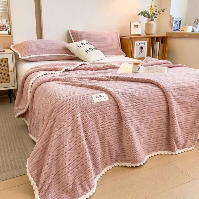 Couverture King Size à Carreaux - Chaude et Confortable pour Canapé