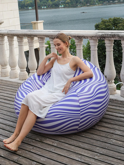 Canapé gonflable inclinable et pliable pour extérieur - Confort rayé