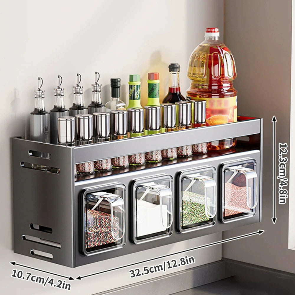 Etagère d'assaisonnement murale sans perçage, pratique et design