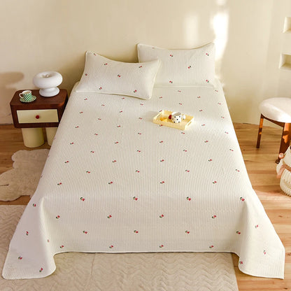 Ensemble Couvre-lit Matelassé Chic en Coton - 3 Pièces avec Taies