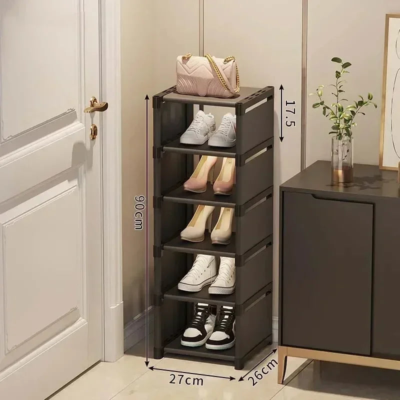Étagère à chaussures empilable en angle, gain de place et pratique