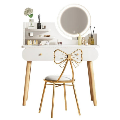 Coiffeuse moderne avec miroir et rangement, petite et élégante
