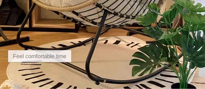 Chaise à bascule en rotin tissé - Confort paresseux pour balcon