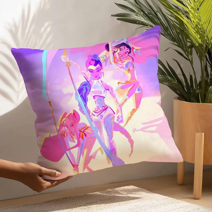 Taie d'oreiller K-kpop Demon Hunters en tissu peluche douce