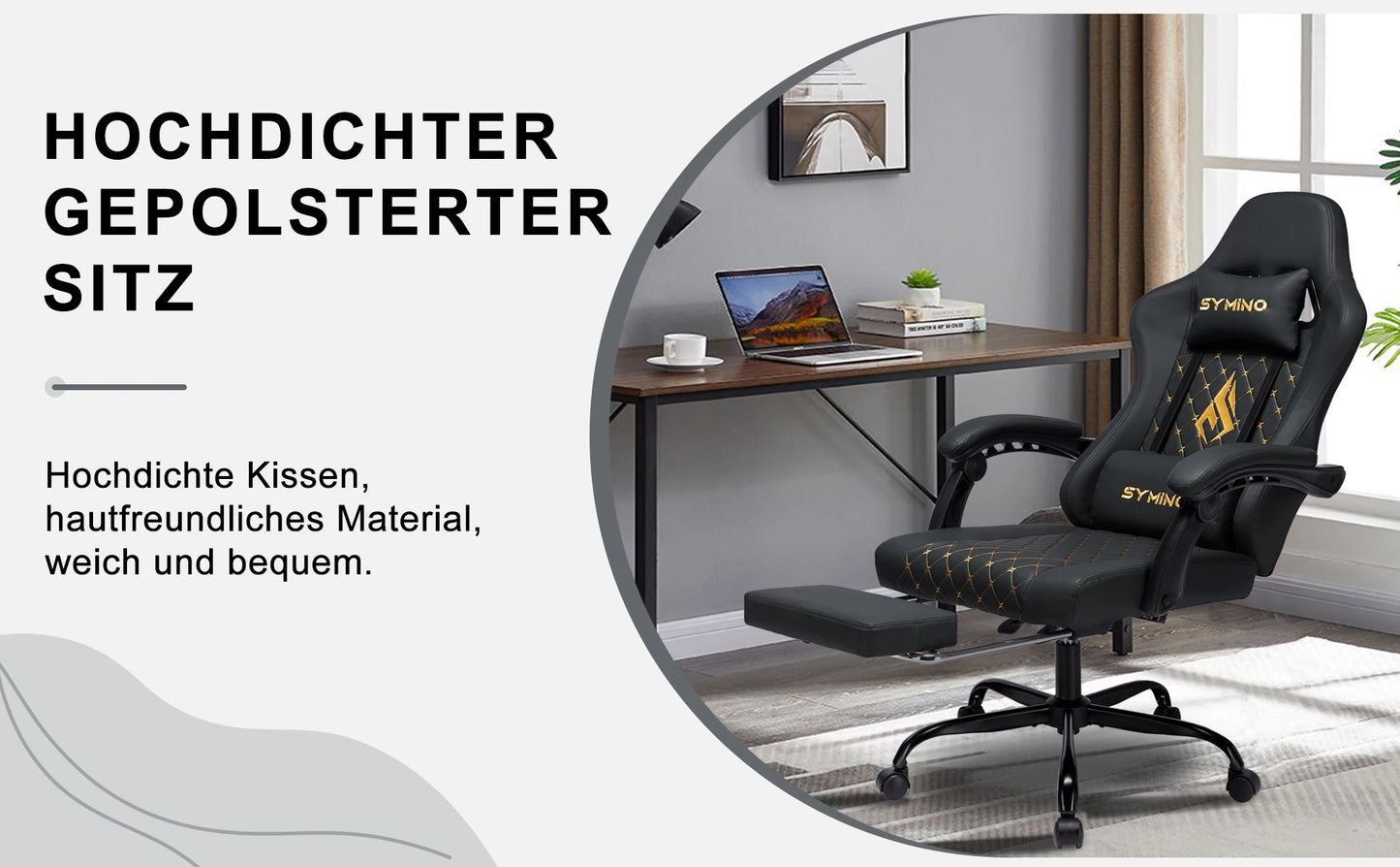 Chaise de jeu Symino avec repose-pieds et accoudoirs réglables