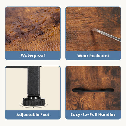 Commode TV JHK avec 5 tiroirs en tissu - Rangement élégant chambre