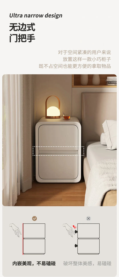 Table de chevet en bois massif avec 2 tiroirs - Design minimaliste