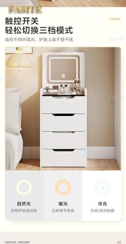 Commode moderne crème 48CM - Table de maquillage et rangement