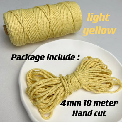 Corde en coton naturel 4mm pour macramé - 10m de créativité DIY